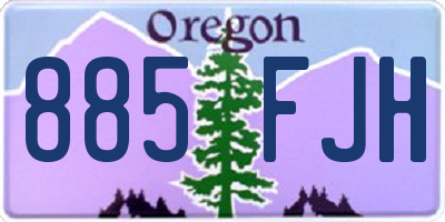 OR license plate 885FJH