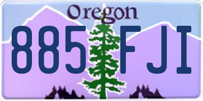 OR license plate 885FJI
