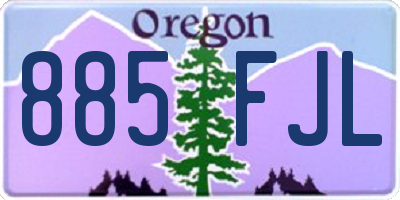 OR license plate 885FJL