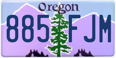 OR license plate 885FJM