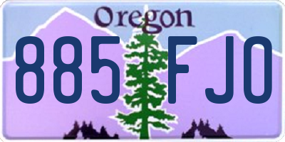OR license plate 885FJO