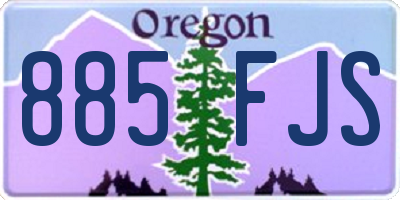 OR license plate 885FJS