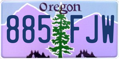 OR license plate 885FJW
