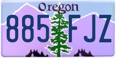 OR license plate 885FJZ