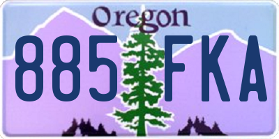 OR license plate 885FKA