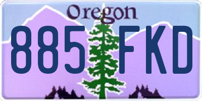 OR license plate 885FKD