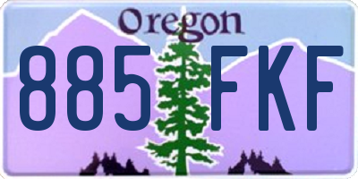 OR license plate 885FKF