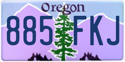 OR license plate 885FKJ