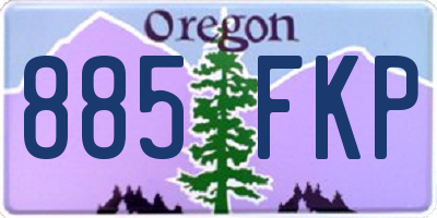 OR license plate 885FKP