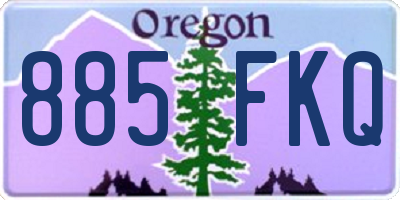 OR license plate 885FKQ