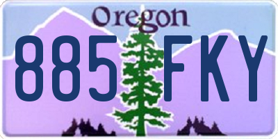 OR license plate 885FKY