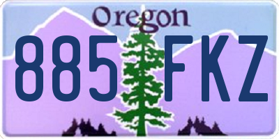 OR license plate 885FKZ