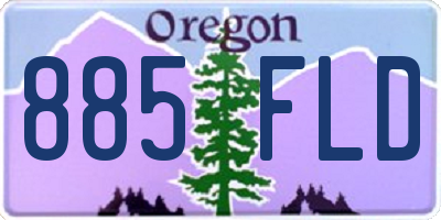 OR license plate 885FLD