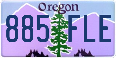 OR license plate 885FLE