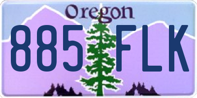 OR license plate 885FLK