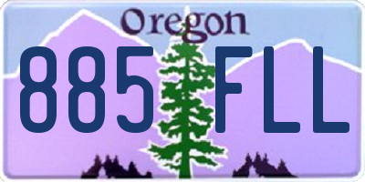 OR license plate 885FLL