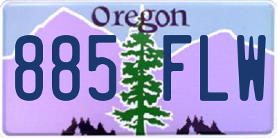 OR license plate 885FLW
