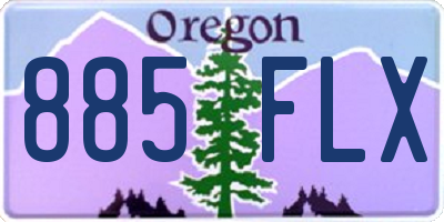 OR license plate 885FLX