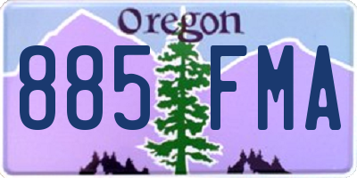 OR license plate 885FMA