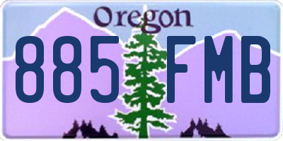 OR license plate 885FMB