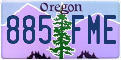 OR license plate 885FME