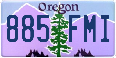 OR license plate 885FMI