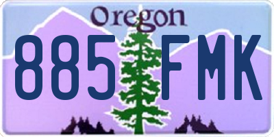 OR license plate 885FMK