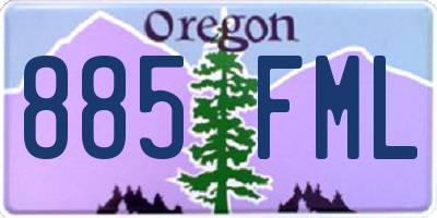 OR license plate 885FML