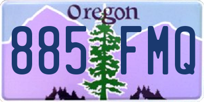 OR license plate 885FMQ