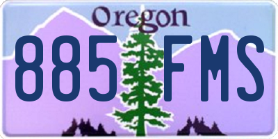 OR license plate 885FMS
