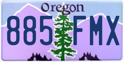 OR license plate 885FMX