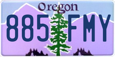 OR license plate 885FMY
