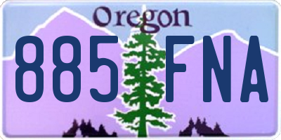 OR license plate 885FNA