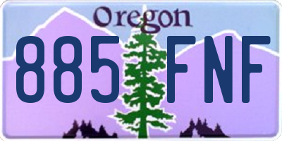 OR license plate 885FNF