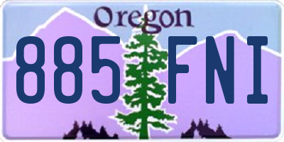 OR license plate 885FNI