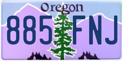OR license plate 885FNJ