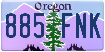 OR license plate 885FNK