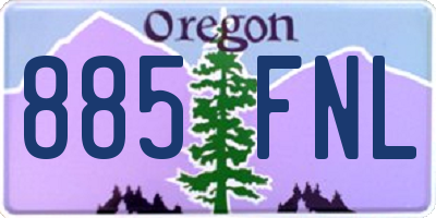 OR license plate 885FNL