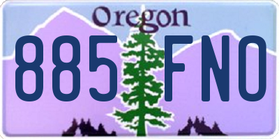 OR license plate 885FNO