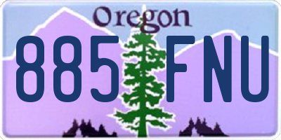OR license plate 885FNU