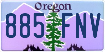 OR license plate 885FNV
