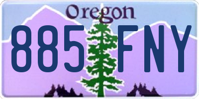 OR license plate 885FNY