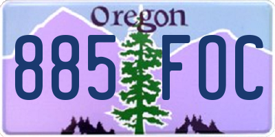 OR license plate 885FOC