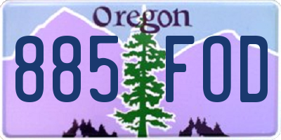OR license plate 885FOD