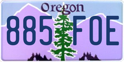 OR license plate 885FOE