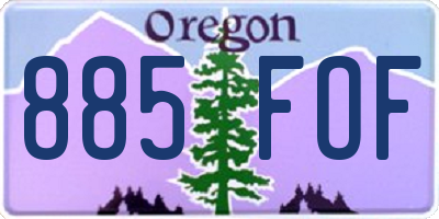 OR license plate 885FOF