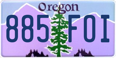 OR license plate 885FOI