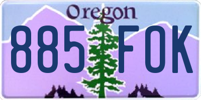 OR license plate 885FOK