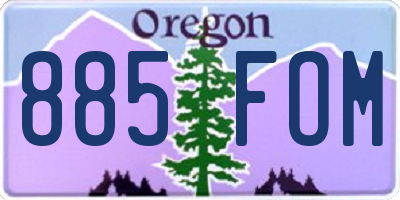 OR license plate 885FOM