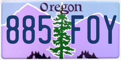 OR license plate 885FOY